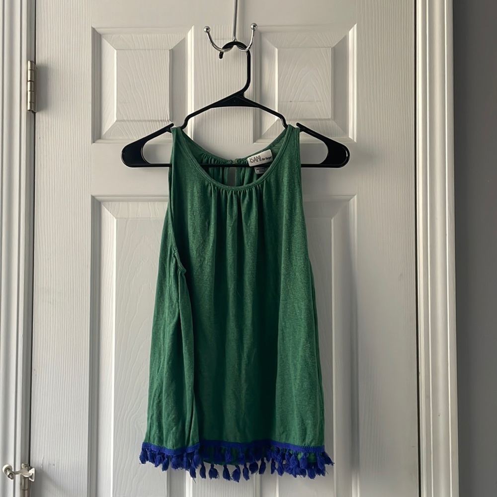 Green and Blue Tassel Tank